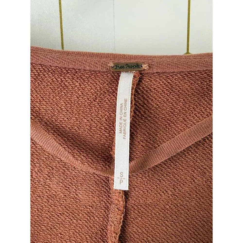 Free People Boho Asymmetrical Drape Hooded Jacket w/ Cinched Waist - Size -Small